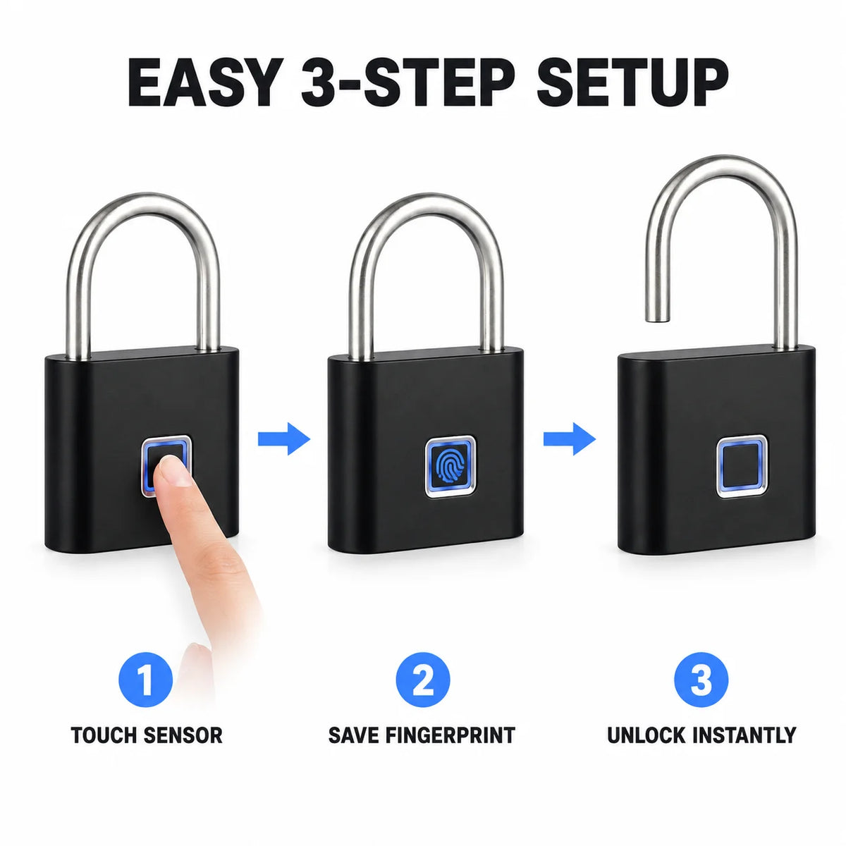 Rechargeable fingerprint padlock – photo 6 of 7