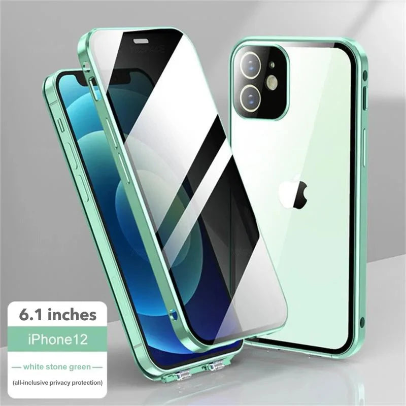 Circuit Supply iPhone Privacy Case with magnetic closure, metal frame and tempered glass